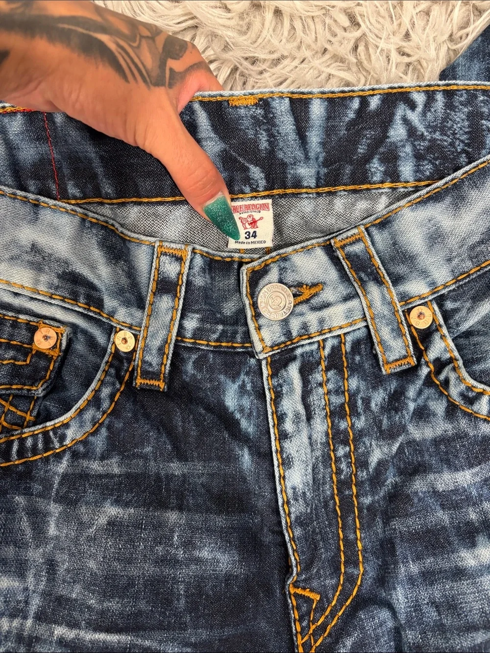 True Religion Acid Wash Jeans